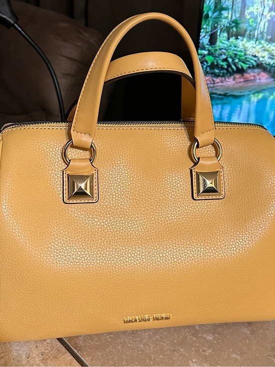 Michael Kors Handbags - Michael Kors Pebbled Leather Satchel in Mustard